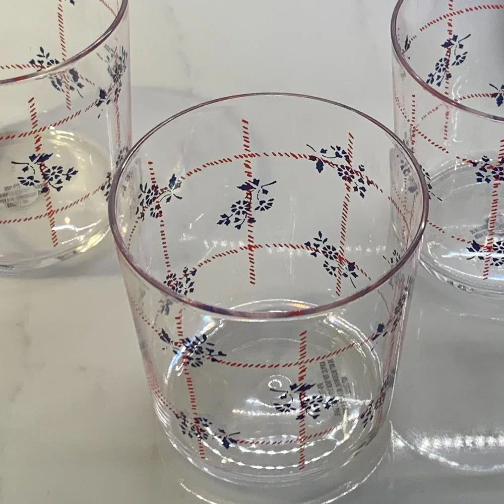 4 Old Fashioned-styled Americana Plastic Tumblers -NWT